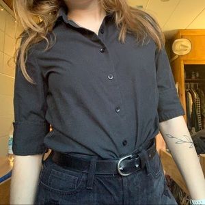 *3 FOR 10 BUNDLE* edgy black button down